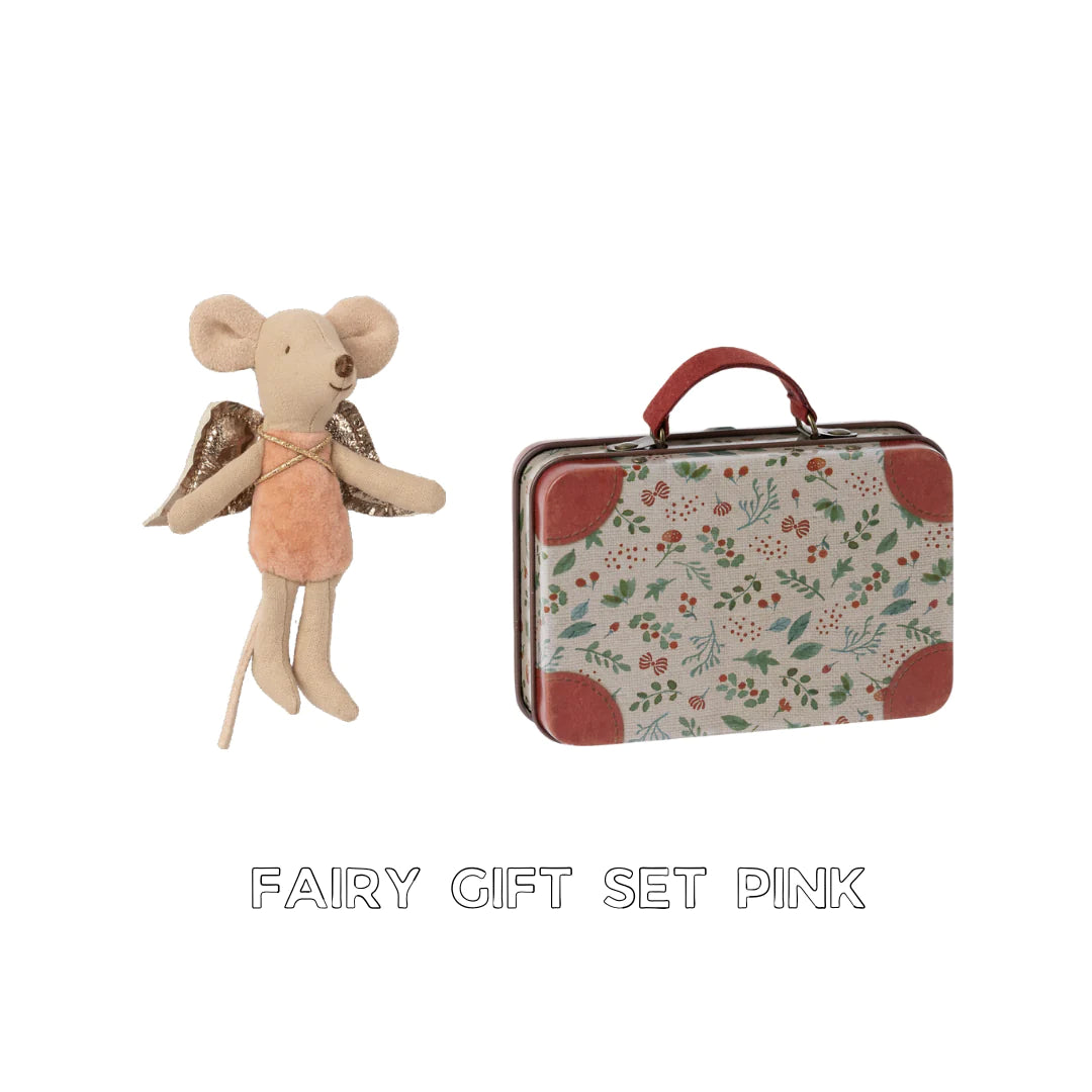 Maileg Christmas gift set christmas fairy mouse with holly tin, perfect stocking filler