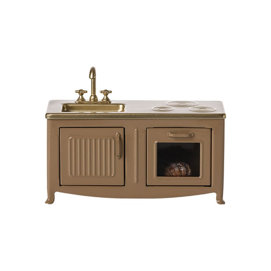 Maileg brown kitchen for a Maileg dollshouse collection