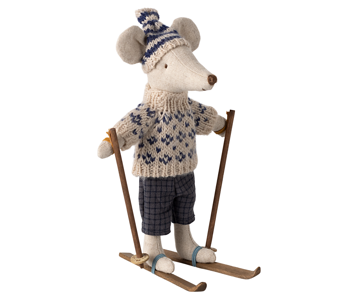 Maileg Dad Winter Mouse with Ski Set