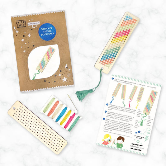 Cotton Twist DIY Craft Kit - Kids: Make Your Own Stitched Tassel Bookmark