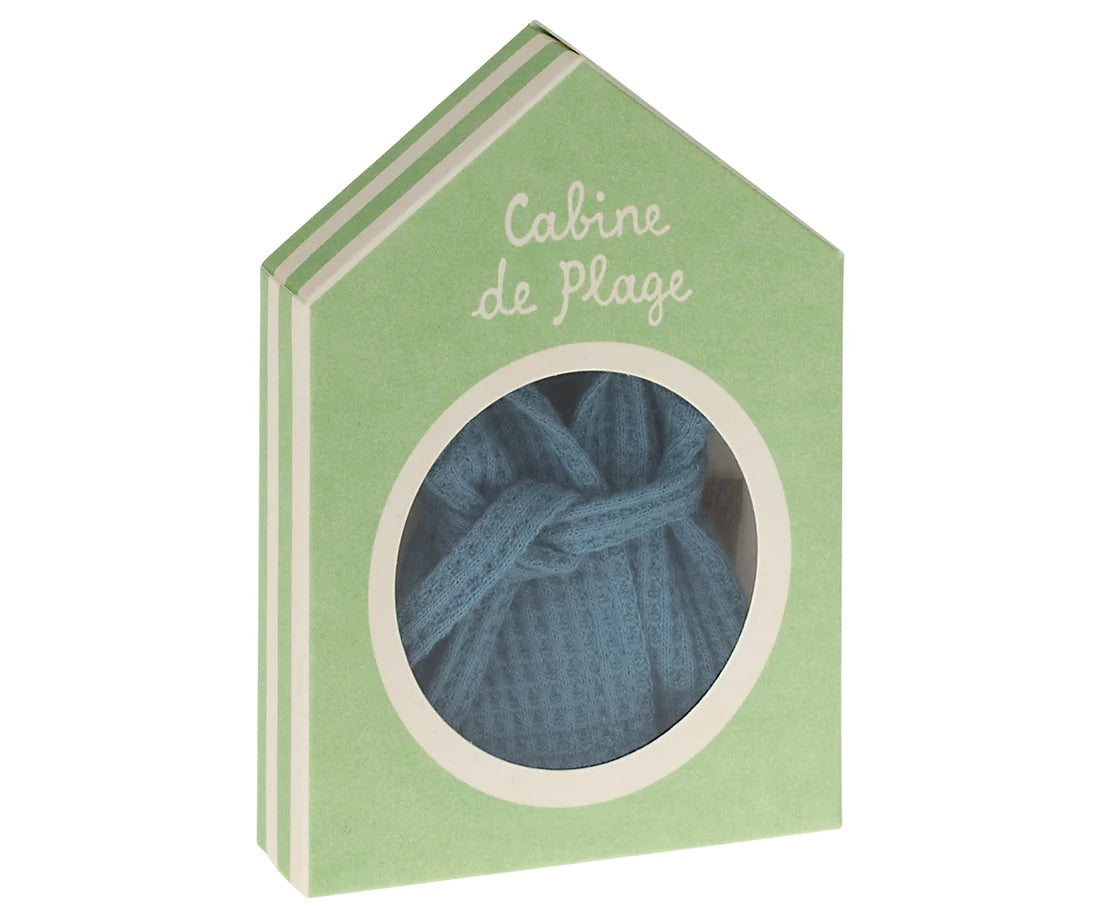 Maileg Mouse Bathrobe - Dusty blue