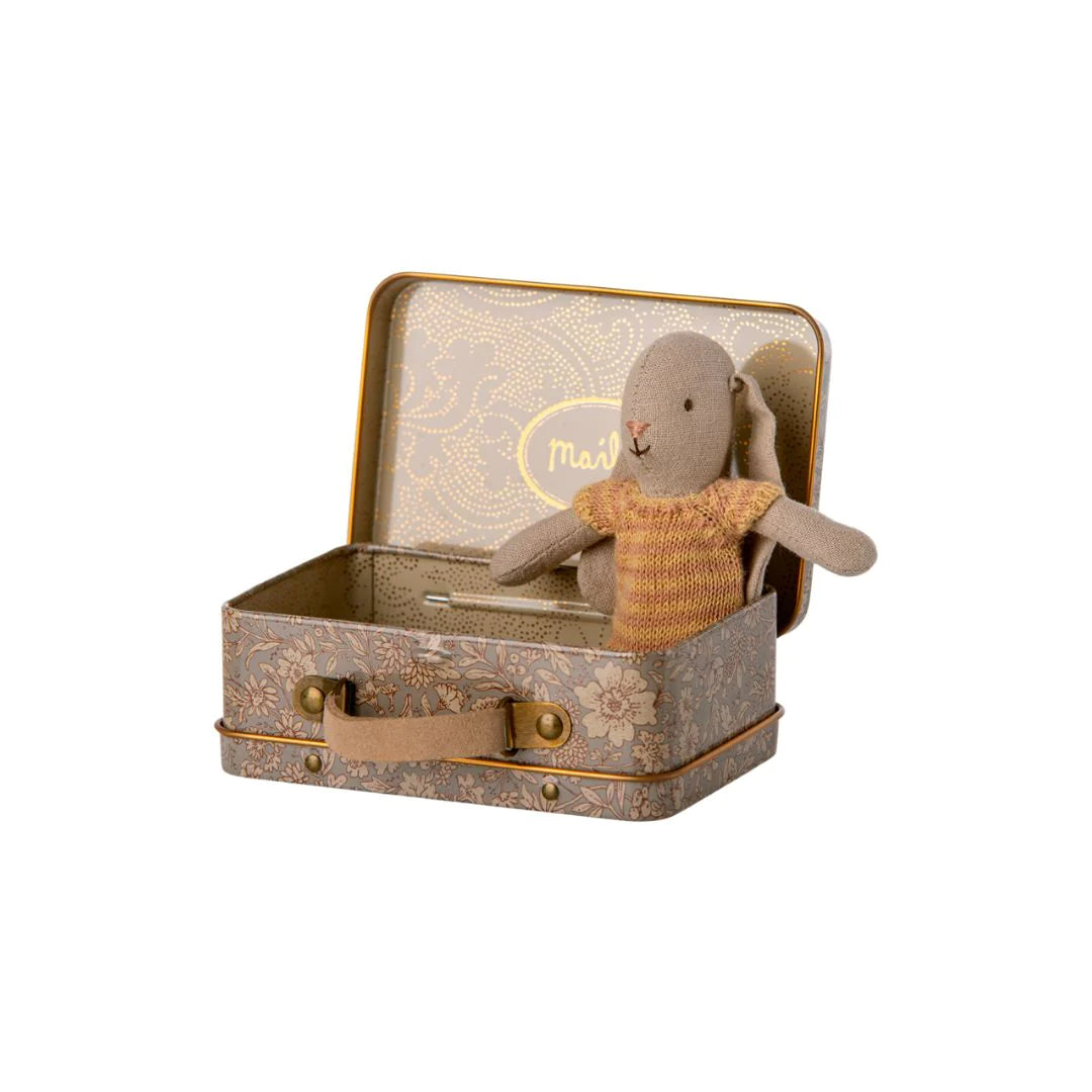 Maileg mustard bunny with maileg tin suitcase, perfect stocking filler