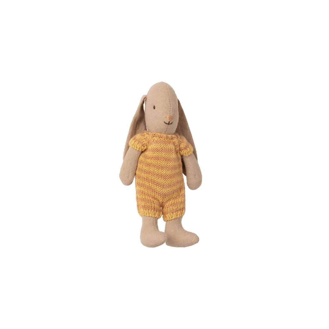 Maileg bunny with mustard stripe outfit