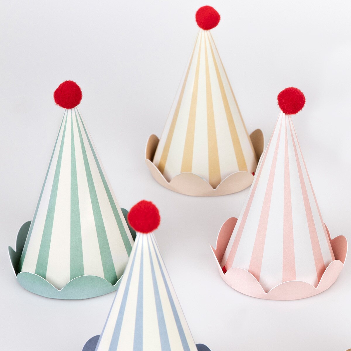 Meri Meri Stripe Pastel Party Hats (x 8)