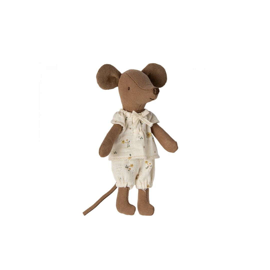 Maileg SS24 Big Sister Mouse in a matchbox, White pretty Outfit