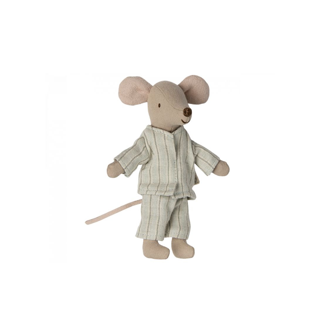 Maileg SS24 Big Brother Mouse in matchbox, Light Blue striped