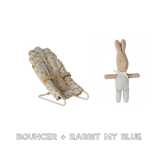 Maileg Bouncing Bunny Gift Set, Blue