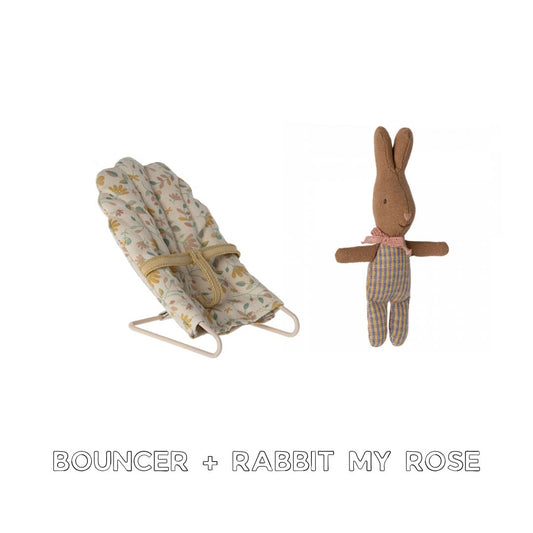 Maileg Bouncing Bunny Gift Set, Rose