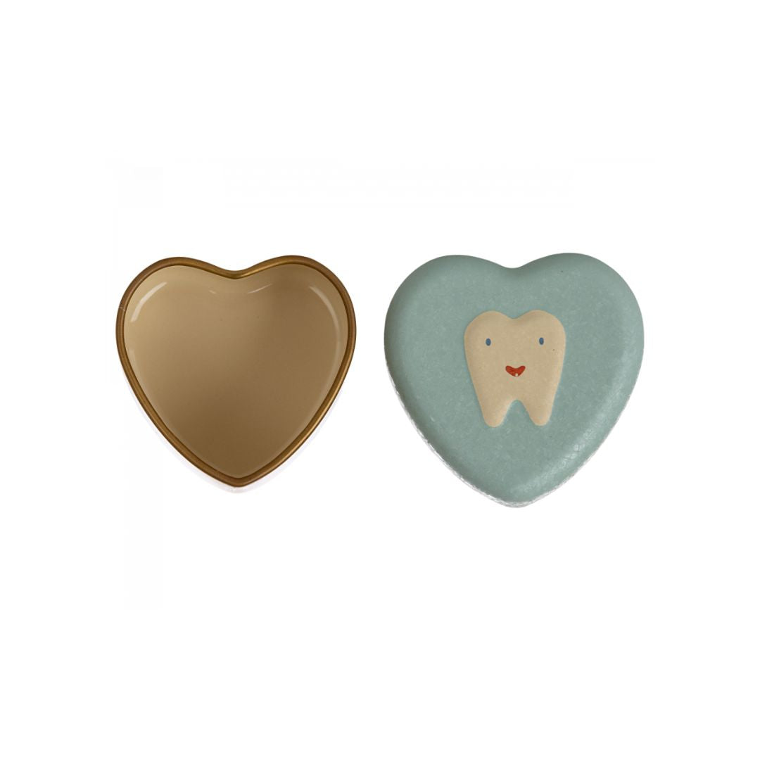 Maileg mint tooth box in mint, open tin