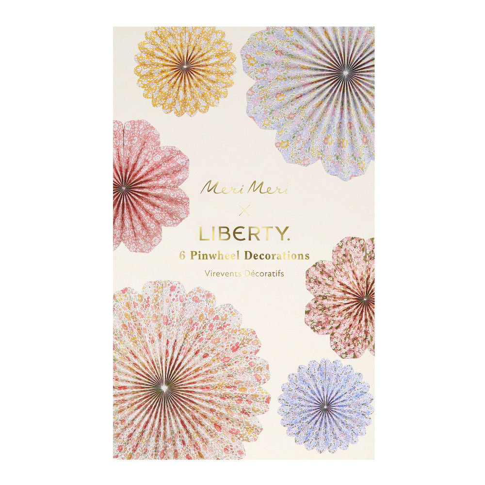 Meri Meri x Liberty Paper Pinwheel Decorations ( 6 pack )