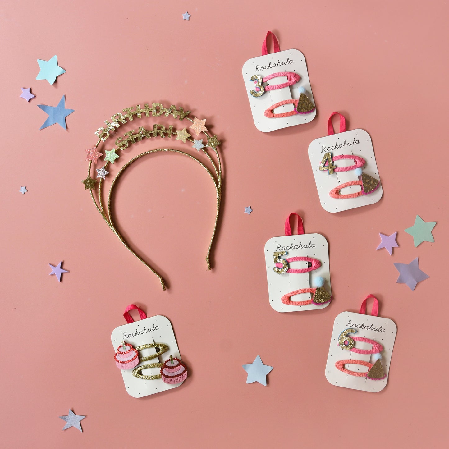 Rockahula Birthday Glitter Clips - Age 6