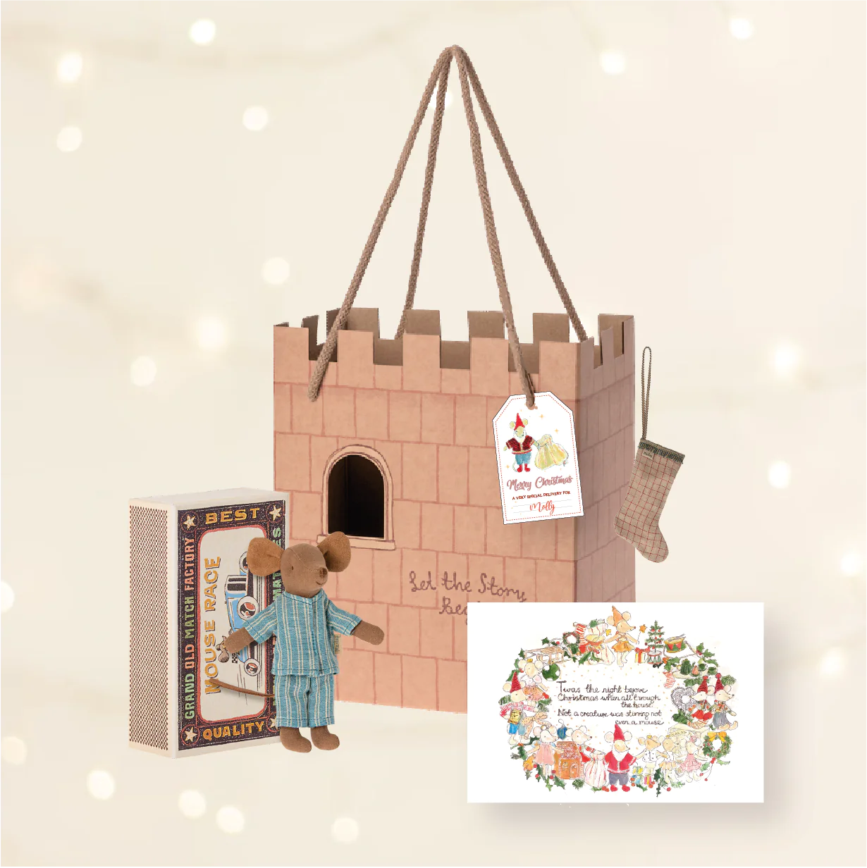 Maileg boys christmas eve box with Maileg big brother mouse and exclusive christmas stocking filler