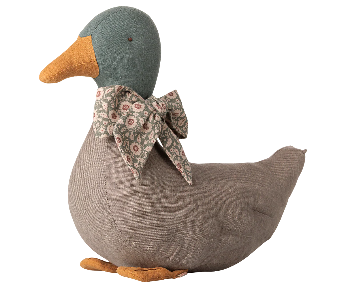 Maileg Duck with bow - Grey
