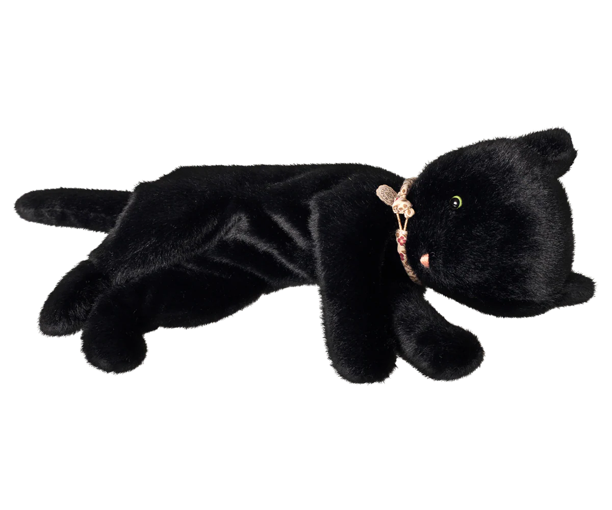 Maileg Sleeping kitten plush, Medium - Black