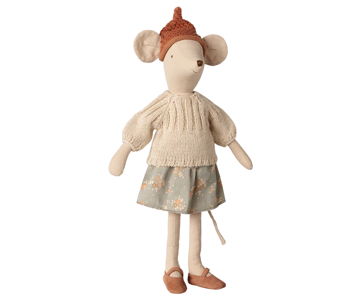 Maileg Mouse, Medium - Skirt and sweater