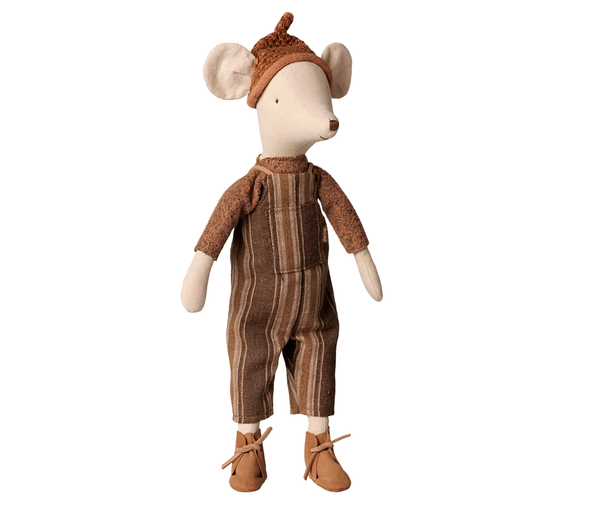 Maileg Mouse, Medium - Overall and sweater