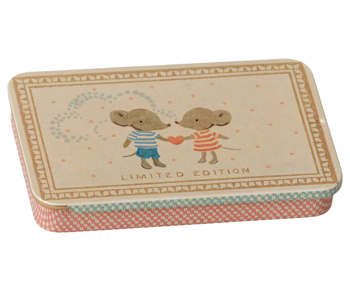 Maileg Metal box w. sliding lid - Mice