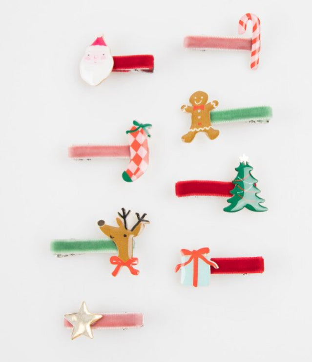 Meri Meri Jolly Christmas Hair Clips (x 8)