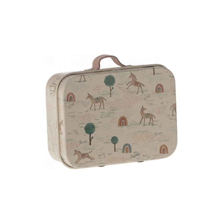 Maileg SS24 Metal Suitcase, Micro, Des licornes print