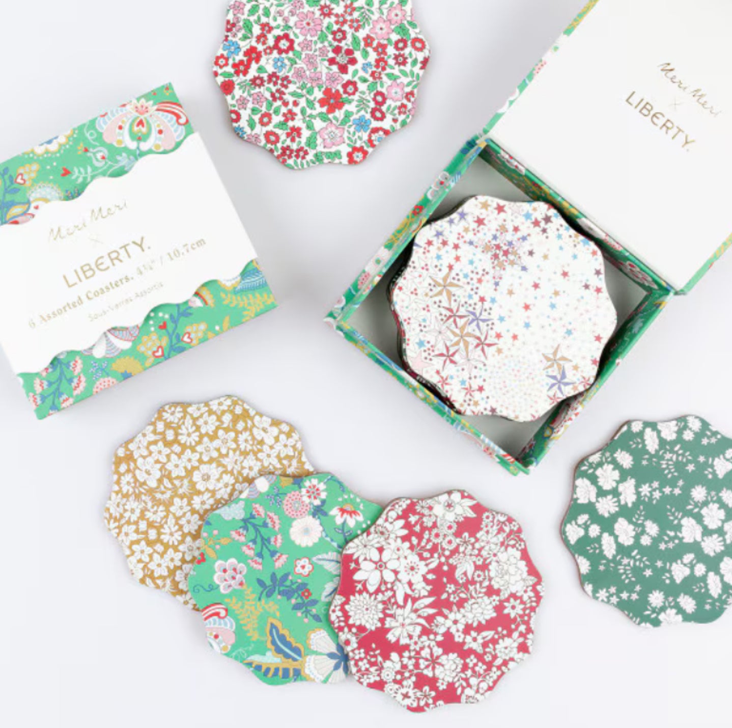 Meri Meri x Liberty Winter Coasters (x 6)