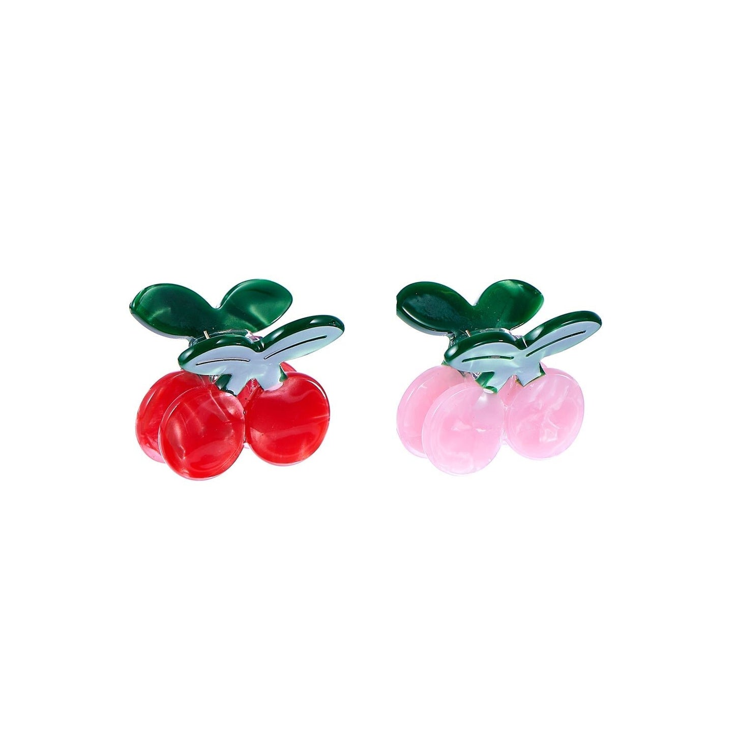 Rockahula kids cherry shaped mini girls claw clips, pink cherry snd pink cherry hair accessories.