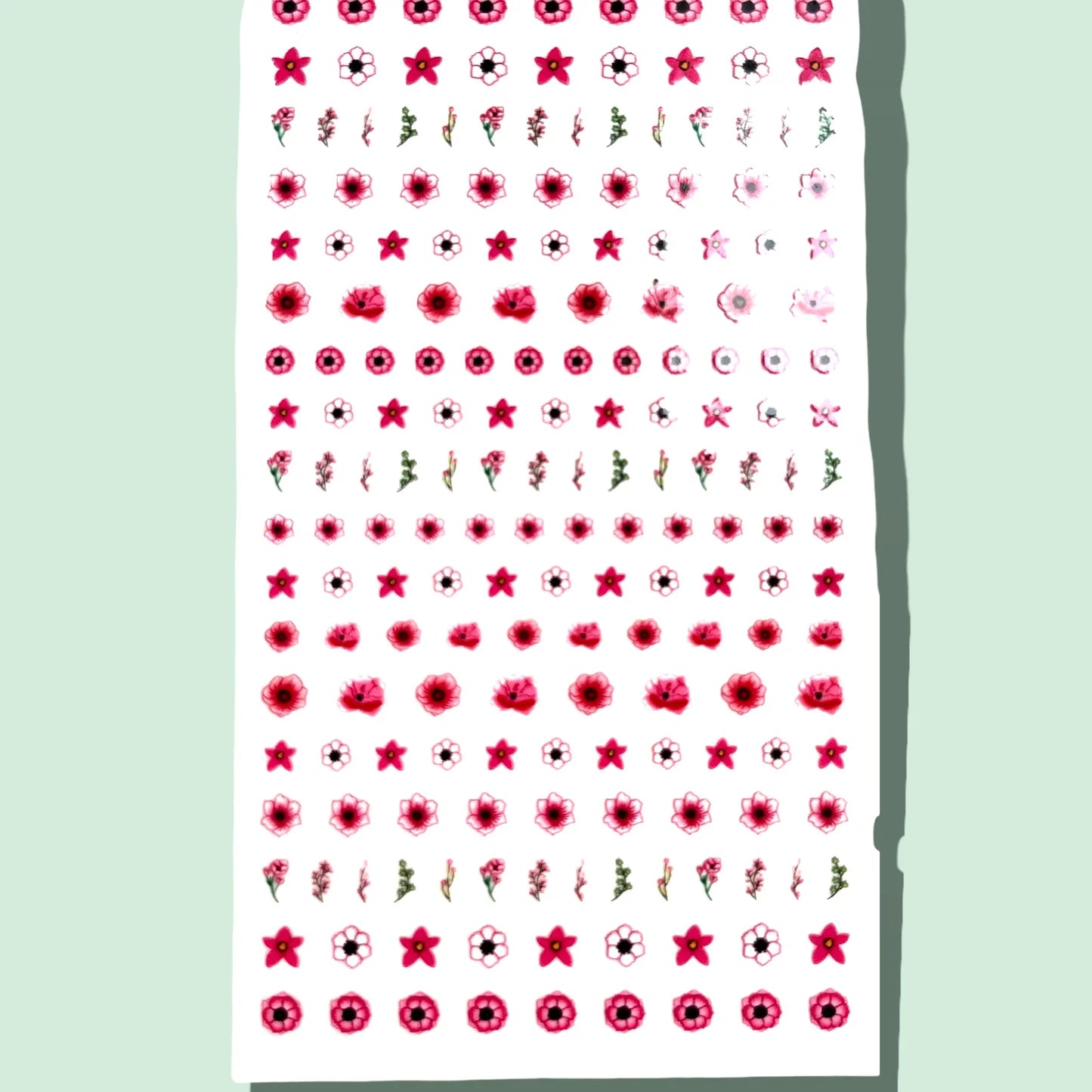 The Natural Play MakeUp Company Pink Flowers Children's Nail Stickers