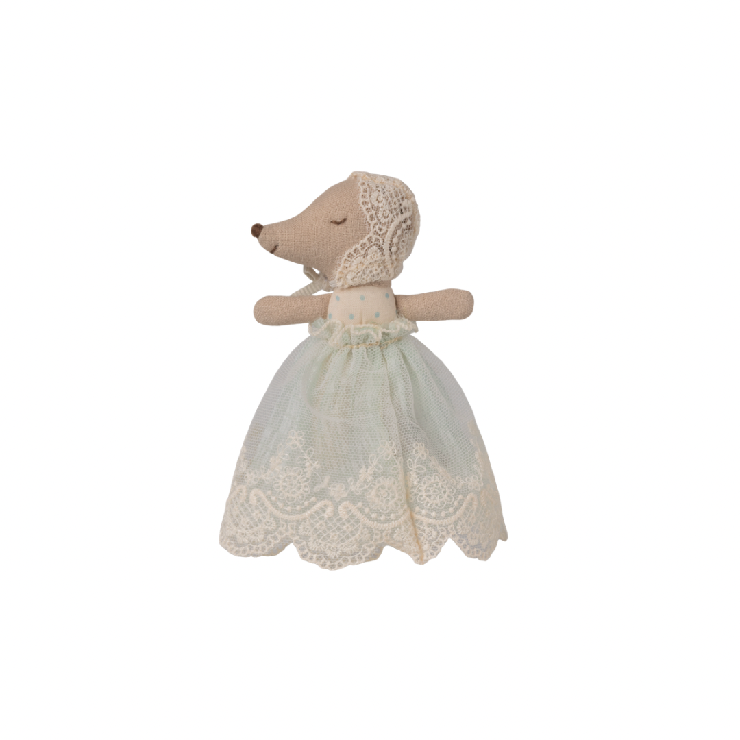 Maileg Baby mouse in gown - Mint