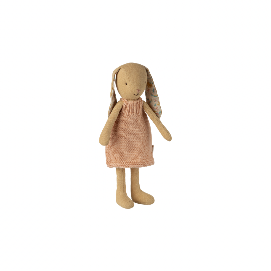Maileg Bunny, Size 1 - Cream yellow - Knitted dress