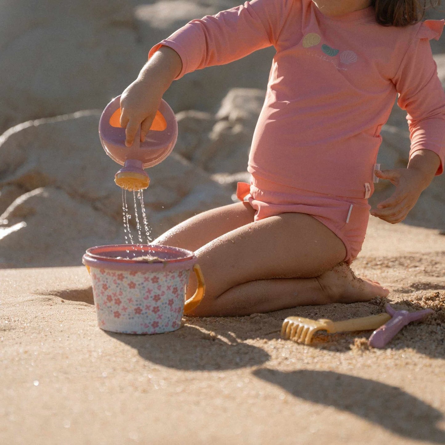 Little Dutch Pink Beach Set - 5 Pieces Pink Flowers
