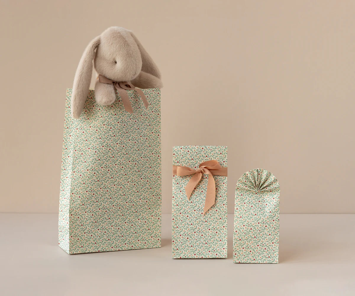 Maileg Gift Bag - Berry Branches Dusty Blue