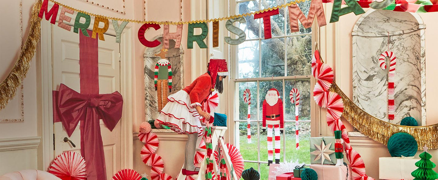 Meri Meri Merry Christmas Velvet Pennant Garland
