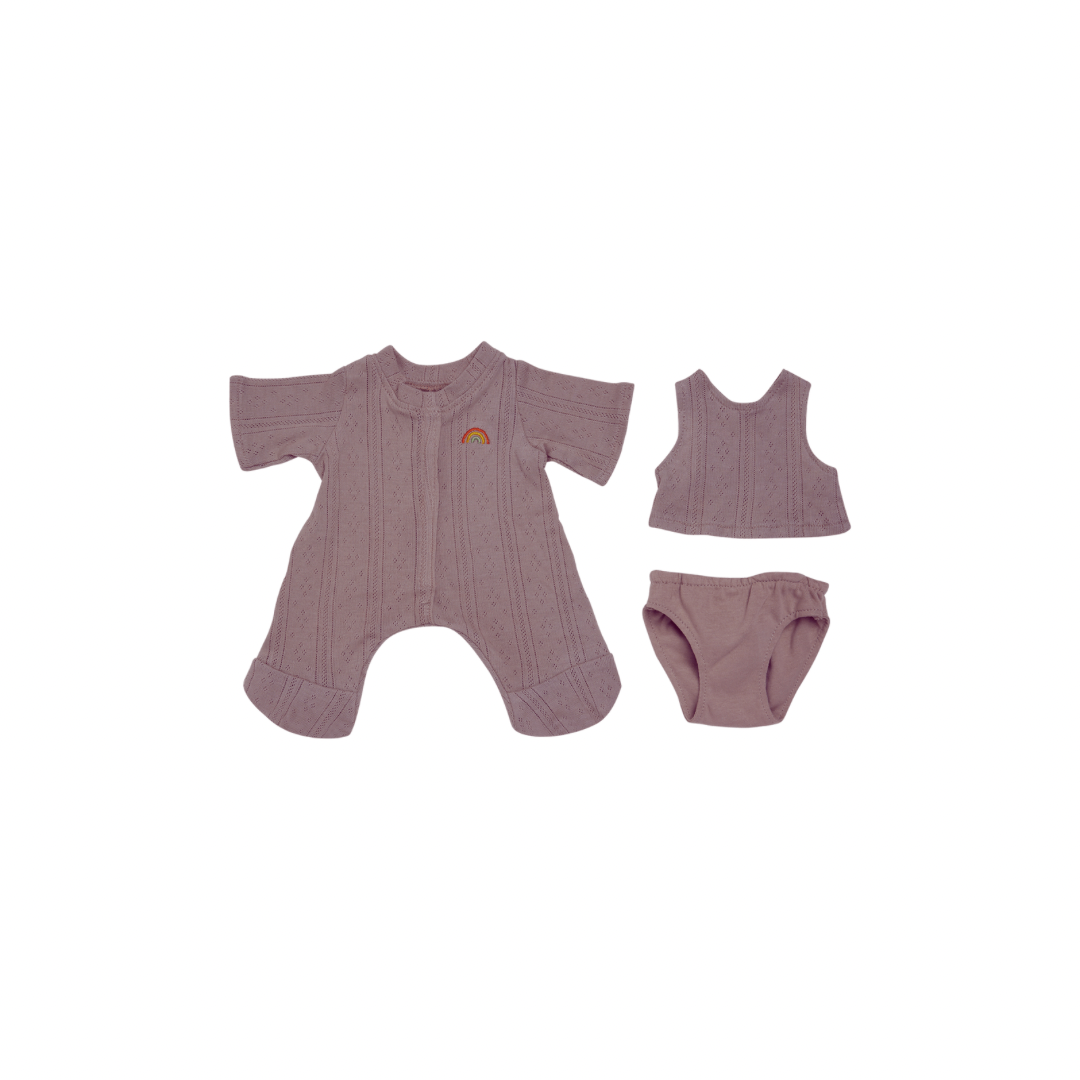 Olli Ella Dinkum Dolls Pointelle PJ Set - Lavender