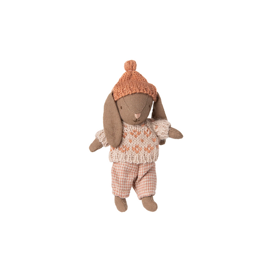 Maileg Winter bunny, Micro - Brown - Rose