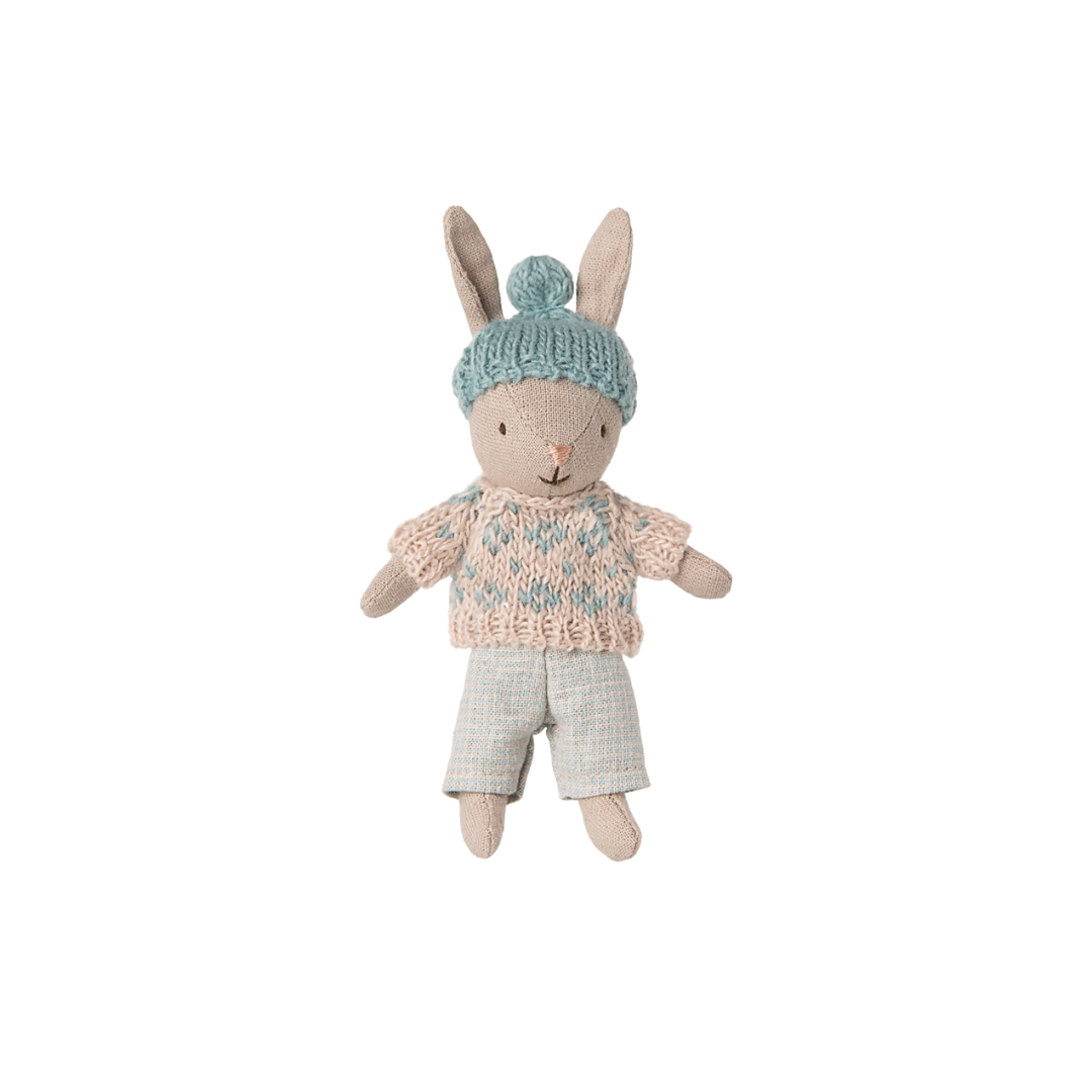 Maileg Winter rabbit, Micro - Sand - Mint