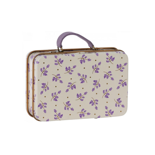 Maileg lavender suitcase tin, floral print Maileg gift