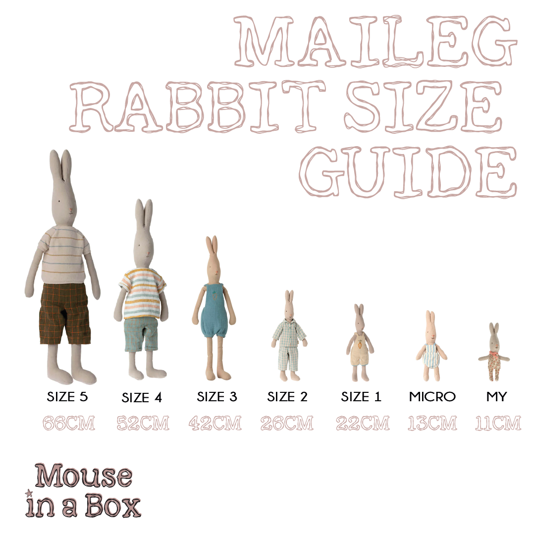 Maileg rabbit size guide - Mouse in a Box