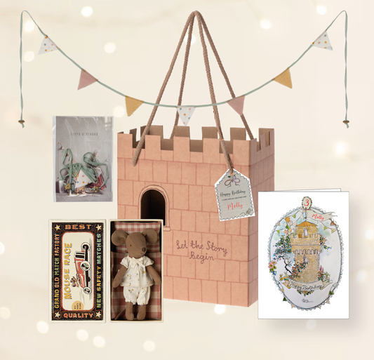 Maileg Big Sister Birthday Gift Set: Mouse, Tag, Card, Bunting & Bag