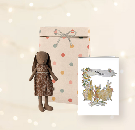 Maileg Bunny Size 2 Birthday Gift Set: Mouse, Card & Bag