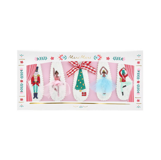 Meri Meri Embroidered Nutcracker Hair Clips (x 5)