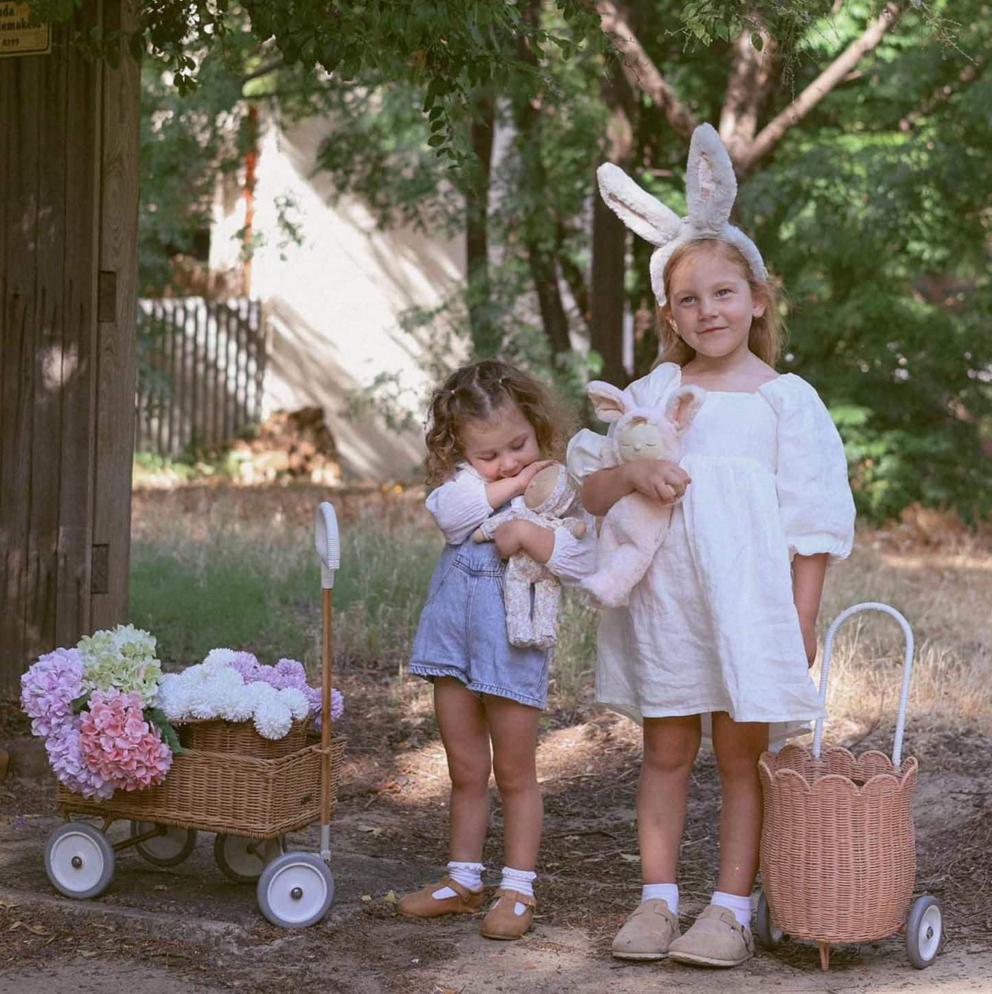 Olli Ella Fluffle Bunny Ear Headband - Smoke