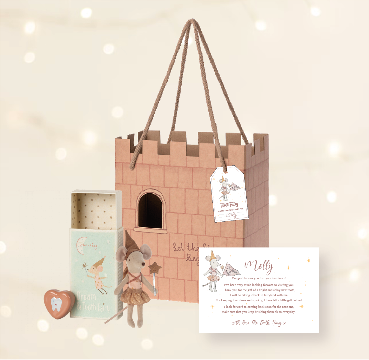 Maileg Tooth Fairy Mouse Rose Gift Box