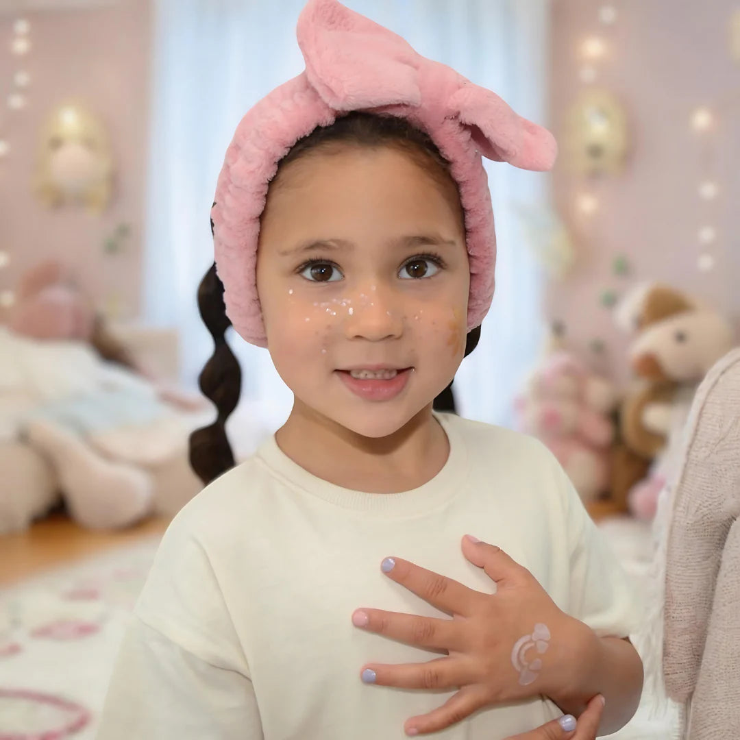The Natural Play MakeUp Company Little One's Fluffy Makeup Headband - Dusty Pink