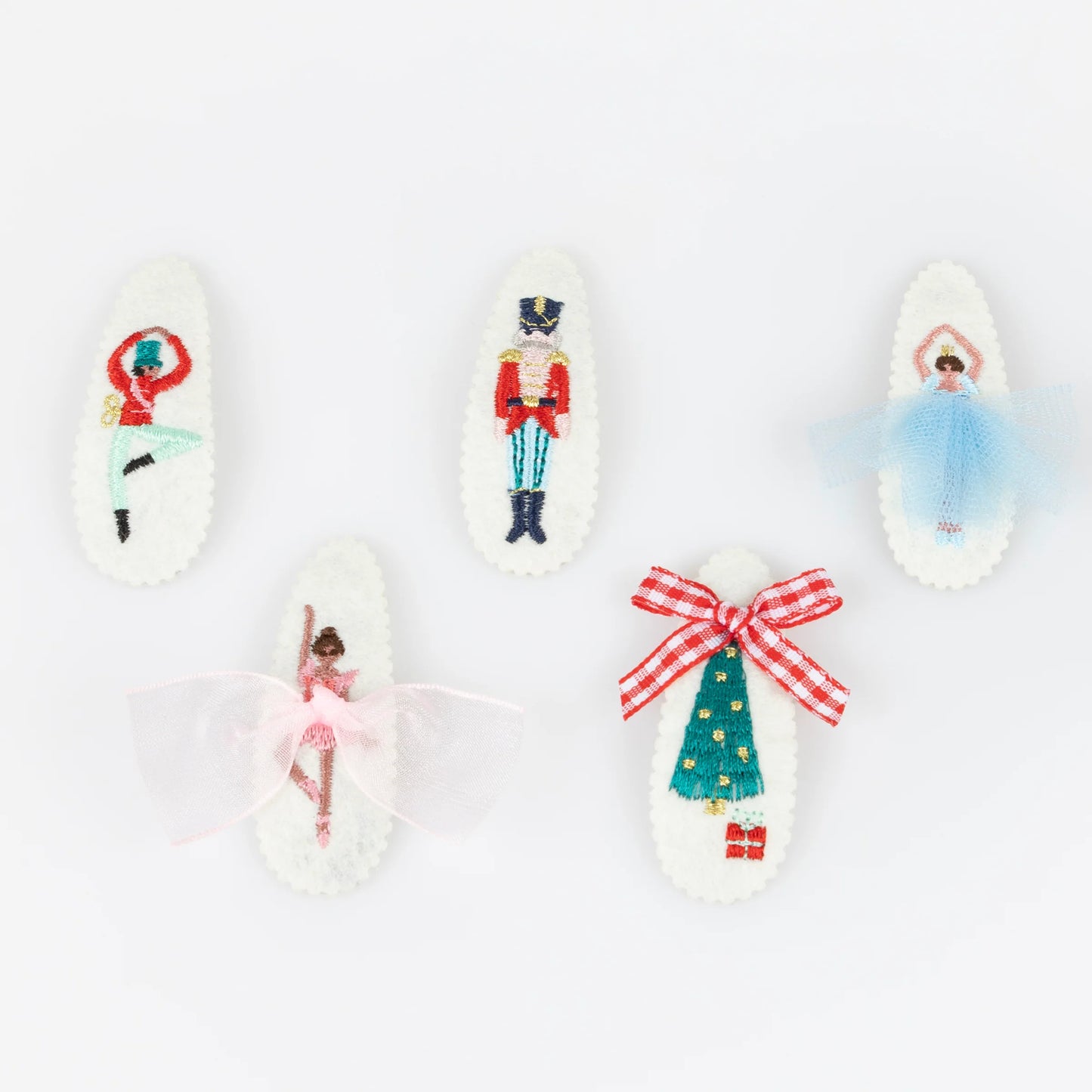 Meri Meri Embroidered Nutcracker Hair Clips (x 5)