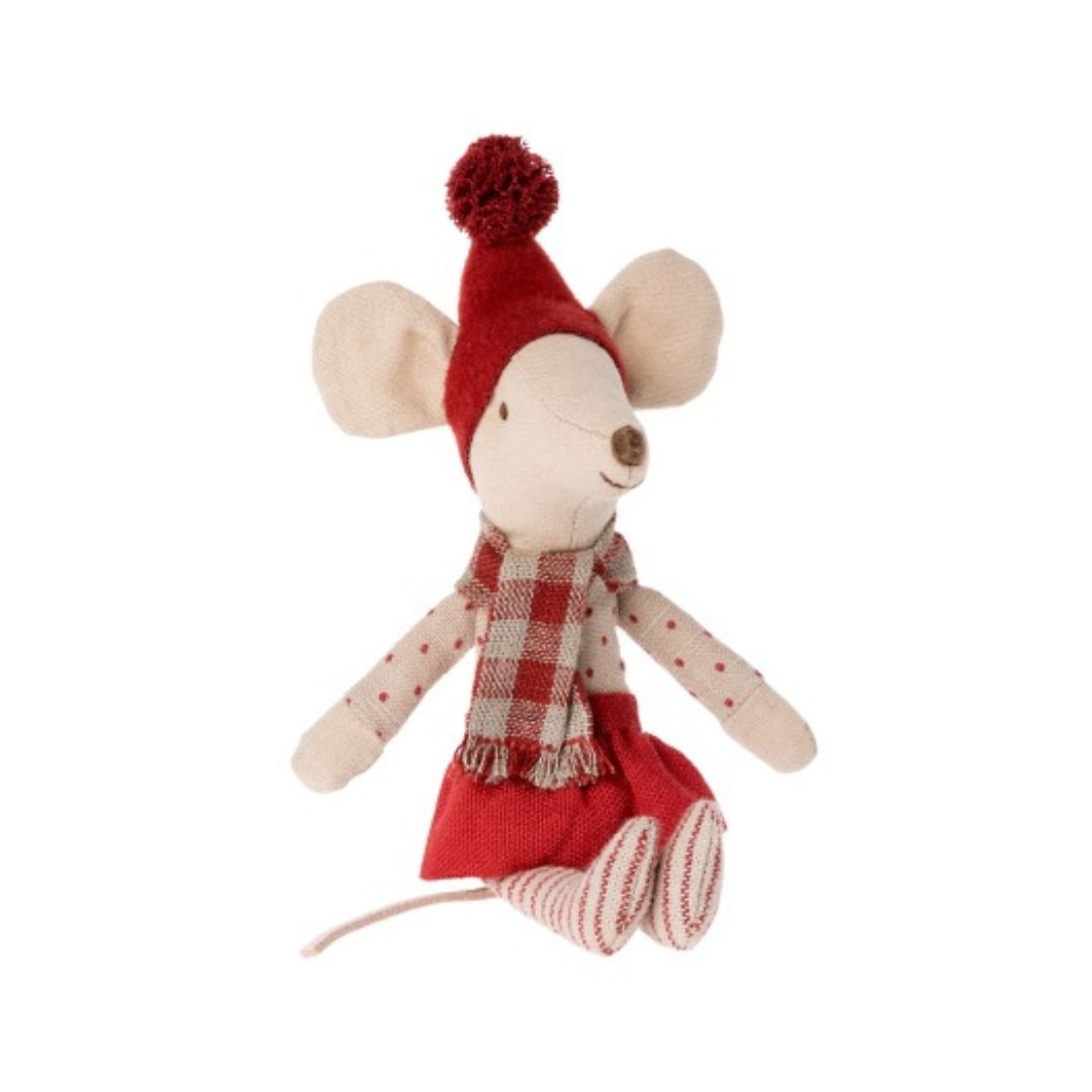 Maileg big sister Christmas mouse sitting