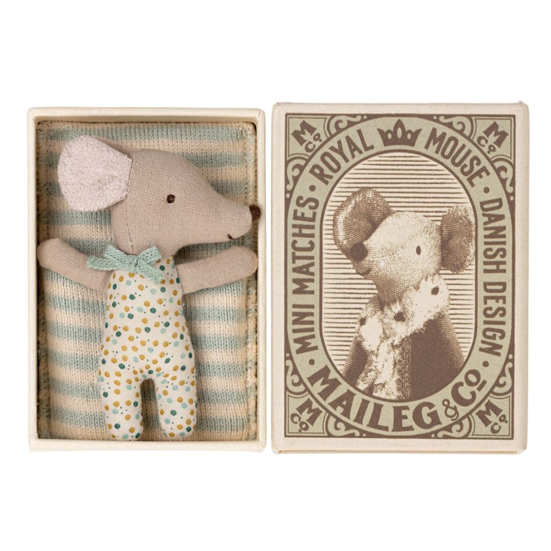 Maileg sleepy wakey blue baby boy in a box