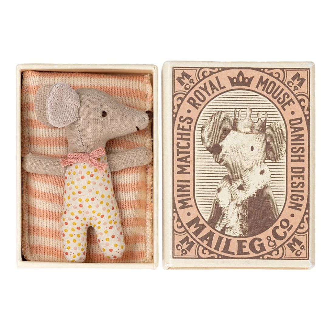 Maileg sleepy wakey pink baby boy in a box