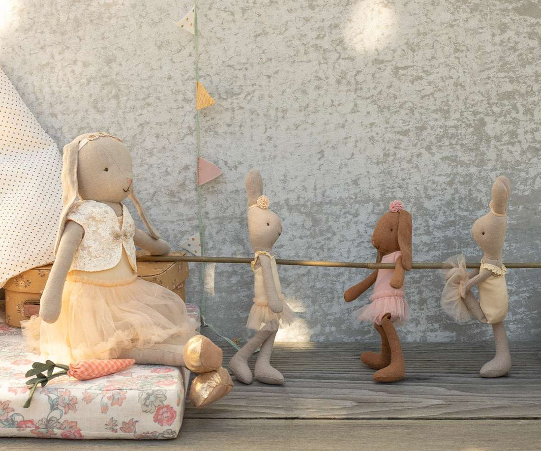 New Maileg Ballerina Bunnies in tutus from Mouse in a Box