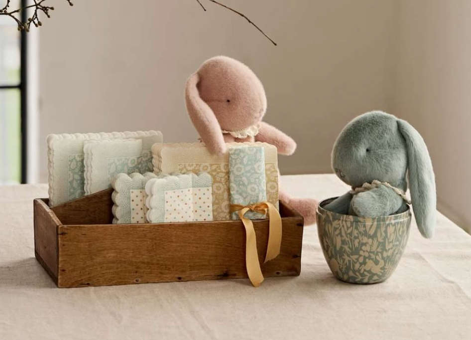 Easter Gifts Beyond Chocolate: Timeless Treasures from Mouse in a Box. Maileg fluffy bunnies and decorative eggs