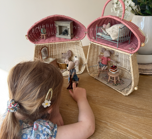 Maileg dolls house hack, Olli Ella mushroom doll house alternative for Maileg mice