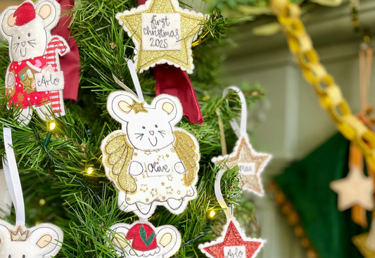 Girl Friday Embroidery Christmas Collection – Personalised Decorations & Gifts, keepsake Christmas decorations 